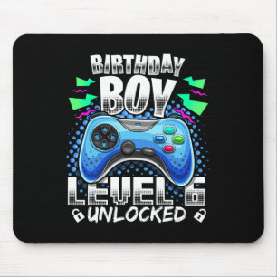 Level 6 Unlocked Video Game 6th Birthday Gamer Gif Mouse Pad