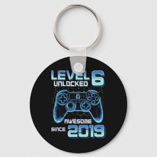 Level 6 Unlocked Video Game Party 6th Birthday Gam Keychain