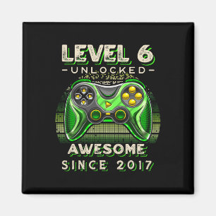 Level 6 Unlocked Video Game Six 6th Birthday 6 Yr Magnet