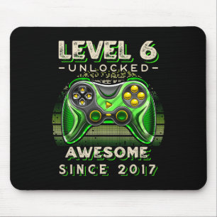 Level 6 Unlocked Video Game Six 6th Birthday 6 Yr  Mouse Pad