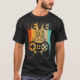 Level 6 Unlocked Video Gamer 6th Birthday T-Shirt