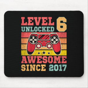 Level 6 Unlocked Vintage Video Game 6th Birthday G Mouse Pad