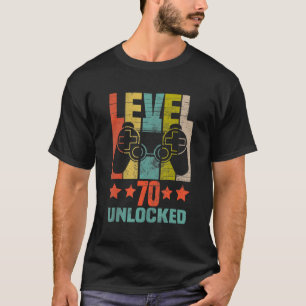 Level 70 Unlocked Funny Video Gamer 70th Birthday T-Shirt