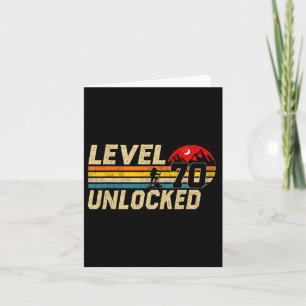 Level 70 Unlocked Vintage 70 Year Old Hikers 70th Card