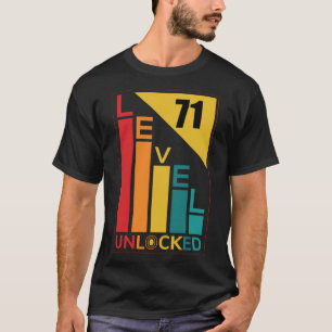 Level 71 Unlocked Retro 71st Birthday Gamer Gaming T-Shirt