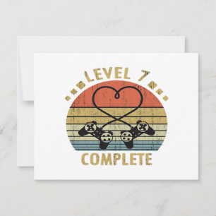 Level 7 Complete - 7th Wedding Anniversary Gift Vi Invitation