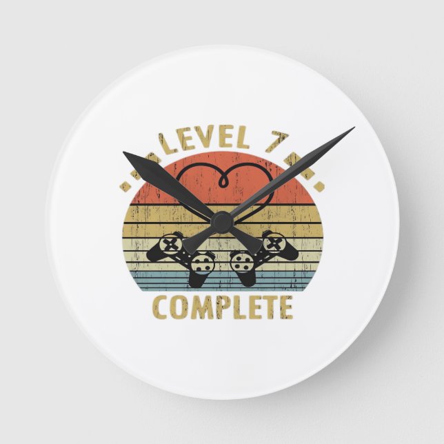 Level 7 Complete - 7th Wedding Anniversary Gift Vi Round Clock (Front)