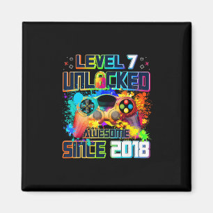 Level 7 Unlocked 7 Year Old Video Gamer 7th Birthd Magnet