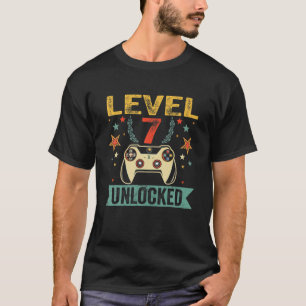 Level 7 Unlocked 7 Years Video Game 7Th Birthday B T-Shirt