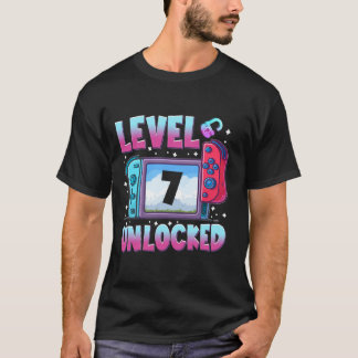 Level 7 Unlocked 7th Birthday Boys Kids Video Game T-Shirt
