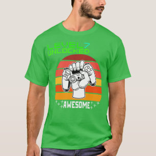 Level 7 Unlocked Awesome 2014 Video Game 7th Birth T-Shirt