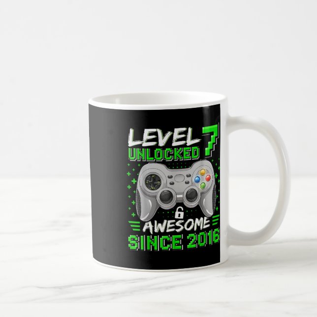 Level 7 Unlocked Awesome 2016 Video Game 7th Birth Coffee Mug (Right)