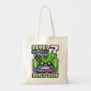 Level 7 Unlocked Awesome 2016 Video Game 7th Birth Tote Bag