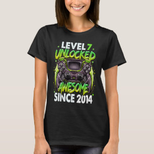 Level 7 Unlocked Awesome Since 2014 7th Birthday G T-Shirt