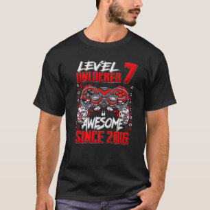 Level 7 Unlocked Awesome Since 2016 7th Birthday G T-Shirt