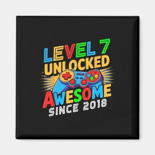 Level 7 Unlocked Awesome Since 7th Birthday Gamer Magnet