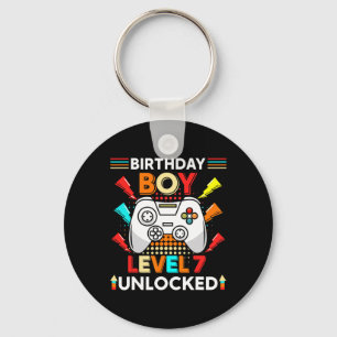 Level 7 Unlocked Funny Video Gamer 7th Birthday Keychain