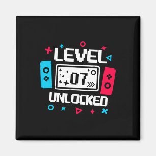 Level 7 Unlocked Gamer - 7th Birthday Gift Video G Magnet