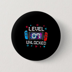 Level 7 Unlocked Gamer 7th Birthday Gift Video Gam 2 Inch Round Button