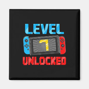 Level 7 Unlocked Gamer 7th Birthday Gift Video Gam Magnet