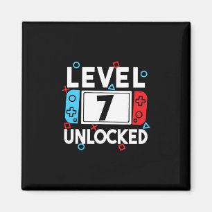 Level 7 Unlocked Gamer 7th Birthday Video Game Boy Magnet