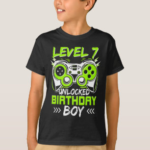 Level 7 Unlocked Kids 7th Birthday Vintage Video G T-Shirt