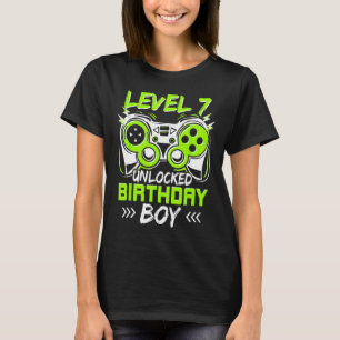 Level 7 Unlocked Kids 7th Birthday Vintage Video G T-Shirt