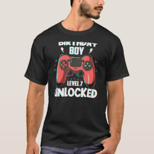 Level 7 Unlocked Video Game 7th Birthday Gaming T-Shirt