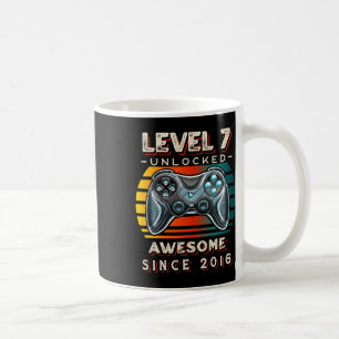 Level 7 Unlocked Video Game Seven 7th Birthday 7 Y Coffee Mug