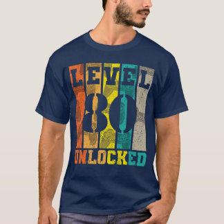 Level 80 Unlocked 80th Birthday Gaming Gamer Boys T-Shirt