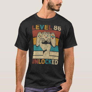 Level 86 Unlocked 86th Birthday 86 Years Old Gamer T-Shirt