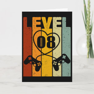 Level 8 Best Gift For Gamer Couple 8th Wedding Ann Card
