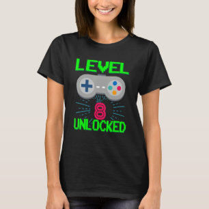 Level 8 Birthday Boy 8 Year Old Video Games Gaming T-Shirt