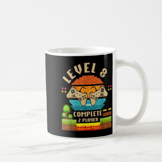 Level 8 Complete 8 Years Anniversary Video Game Gi Coffee Mug (Right)