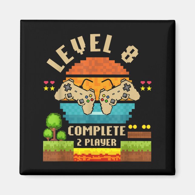 Level 8 Complete 8 Years Anniversary Video Game Gi Magnet (Front)