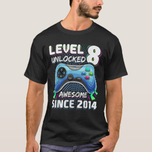 Level 8 Unlocked Awesome 2014 Video Game 8th Birth T-Shirt
