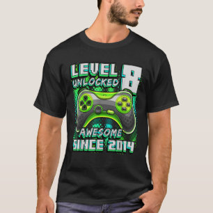 Level 8 Unlocked Awesome 2014 Video Game 8th Birth T-Shirt