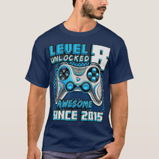 Level 8 Unlocked Awesome 2015 Video Game 8th Birth T-Shirt