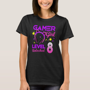 Level 8 Unlocked Awesome Since 2014 8th B Day Gami T-Shirt