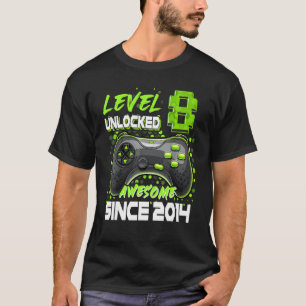 Level 8 Unlocked Awesome Since 2014 8th Birthday B T-Shirt
