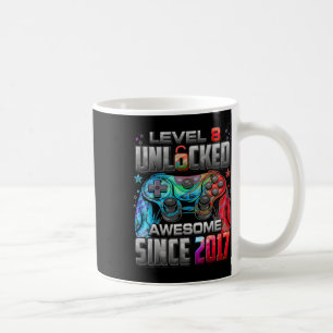 Level 8 Unlocked Awesome Since 2017 8th Birthday G Coffee Mug