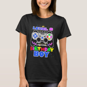 Level 8 Unlocked Birthday Boy Video Game 8th Birth T-Shirt