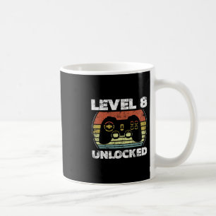 Level 8 Unlocked Funny Video Gamer 8th Birthday  Coffee Mug