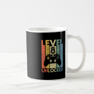 Level 8 Unlocked Funny Video Gamer 8th Birthday Gi Coffee Mug