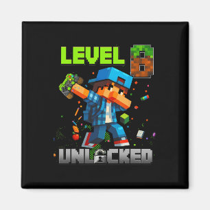Level 8 Unlocked Funy Birthday Boy Pixel Gamer 8th Magnet