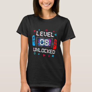 Level 8 Unlocked Gamer 8th Birthday Gift Video Gam T-Shirt