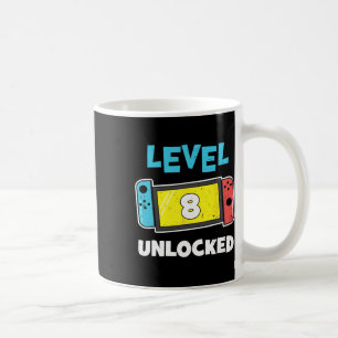 Level 8 Unlocked Gamer 8th Birthday Video Game Lov Coffee Mug