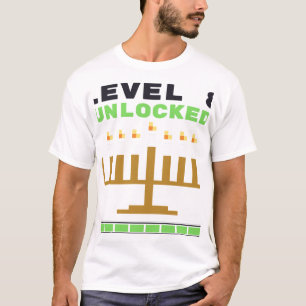 Level 8 Unlocked Hanukkah Gamer Jewish T-Shirt