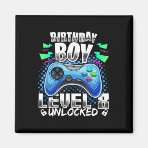 Level 8 Unlocked Video Game 8th Birthday Gamer Gif Magnet
