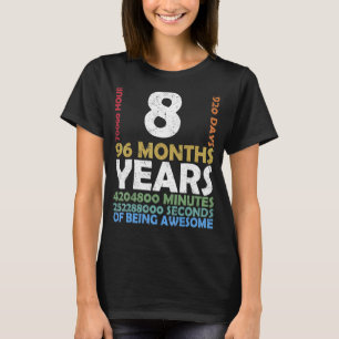 Level 8 Unlocked Video Game 8th Birthday Party Ret T-Shirt